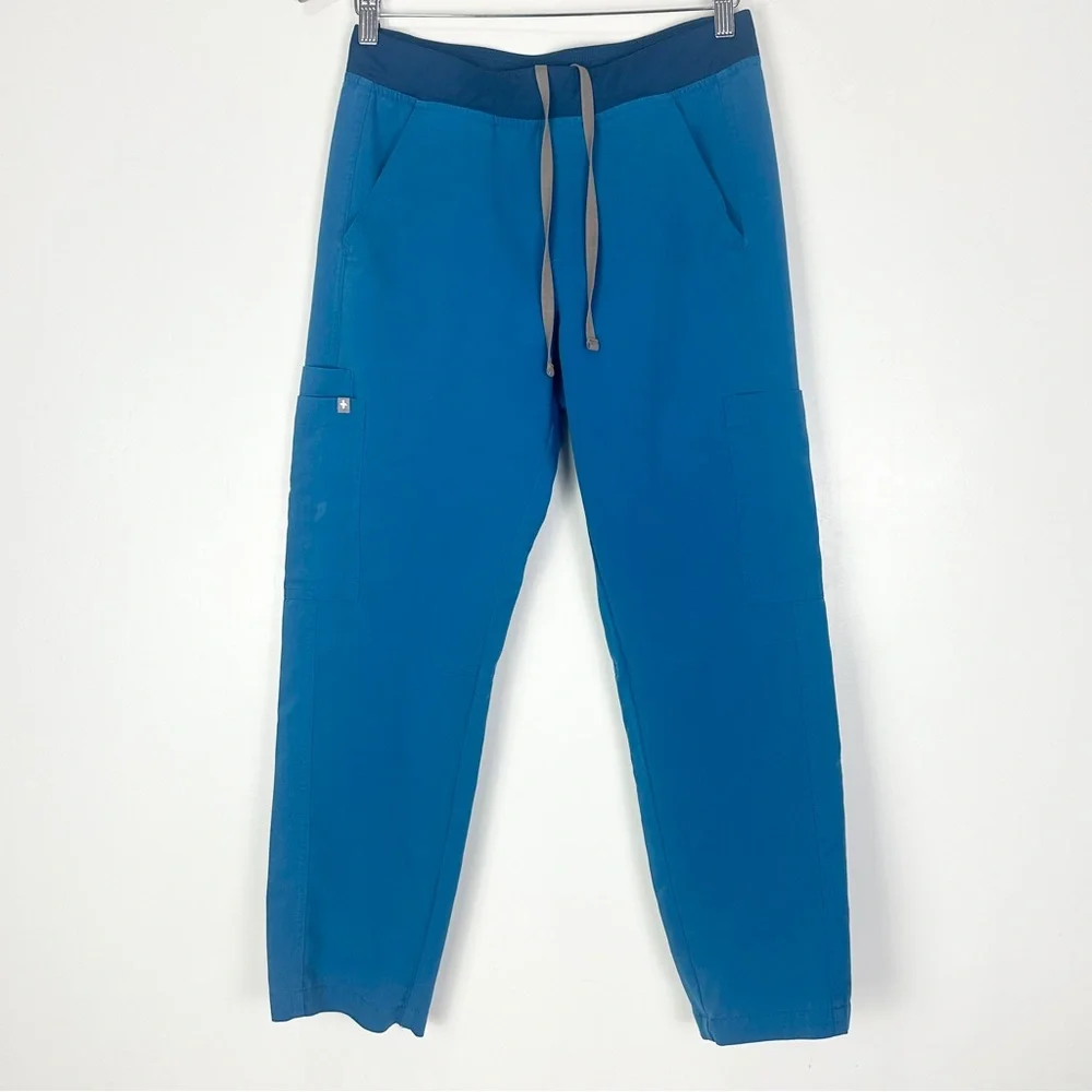 Figs Limited Edition Alps Blue Slim Axim Cargo Men's S Short Scrubs Pants #1652